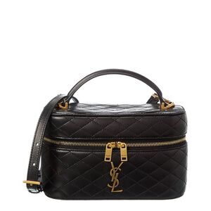 Saint Laurent Gaby Quilted Leather Vanity Bag, Black